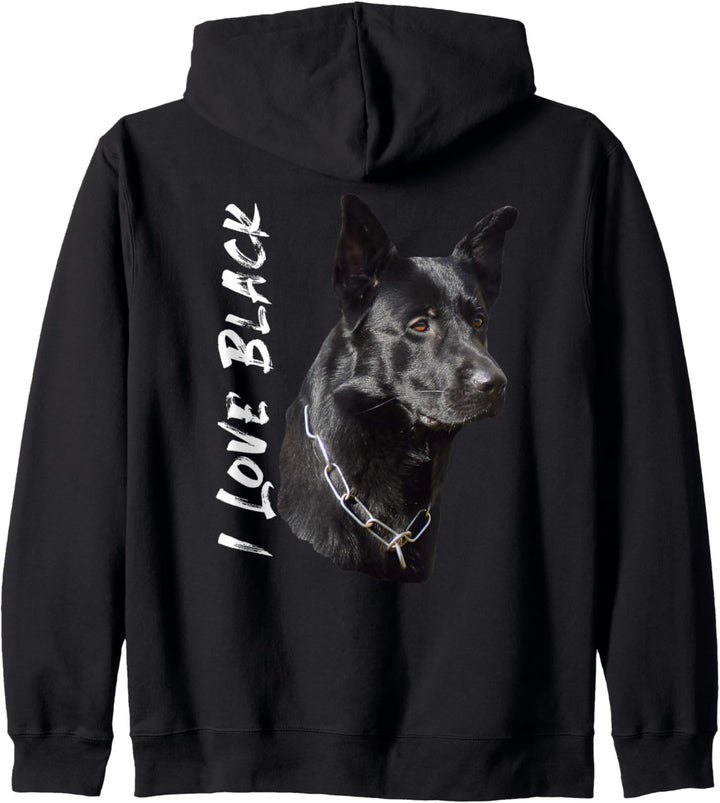 Deutscher Schäferhund I Love Black Kapuzenjacke
