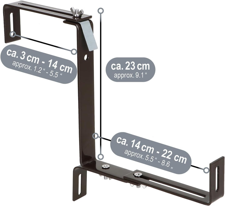com-four® 2X Premium Blumenkastenhalter für Balkon-Brüstungen und Geländer - Flexible Befestigung au