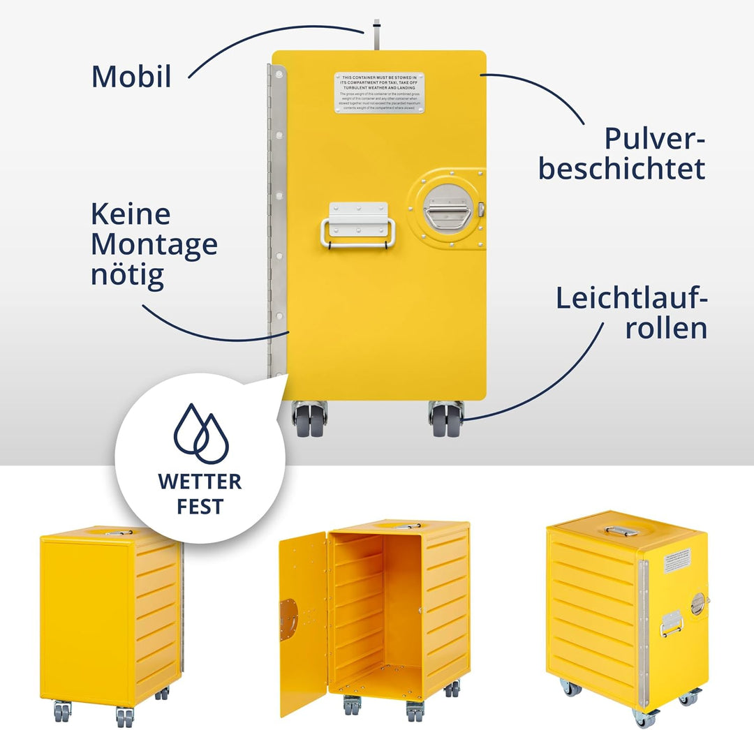 Rollcontainer mit Schubladen, mobiler Aktenschrank, Metallschrank, Schubladenschrank Küche, Druckert