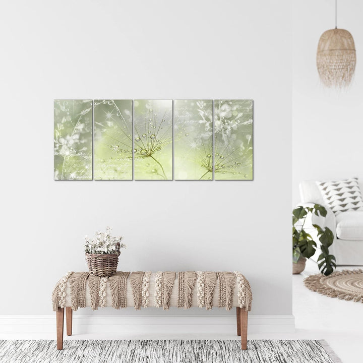 Runa Art Bild Pusteblume Wandbilder auf Vlies Leinwand 5 Teilig Wanddekoration Wohnzimmer Schlafzimm