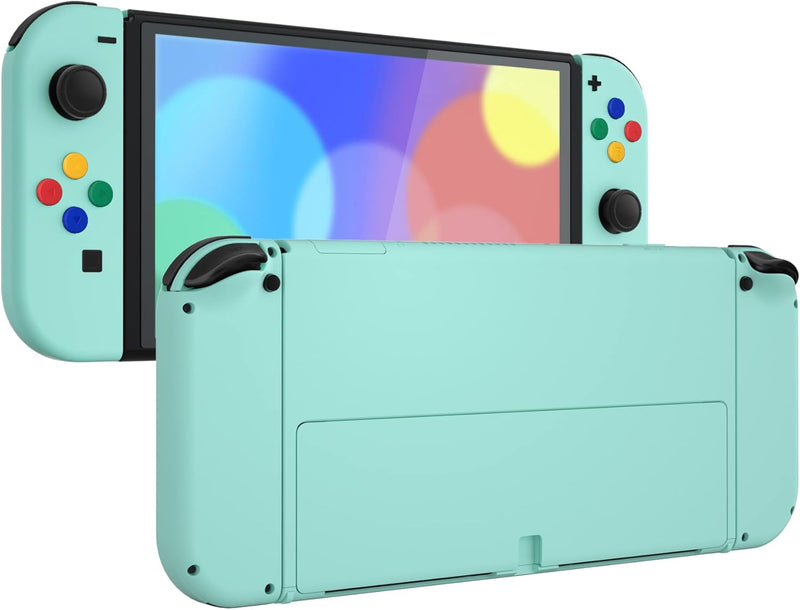 eXtremeRate Full Hülle für Nintendo Switch OLED, DIY-Ersatz Konsole case & Kickstand, NS Joycon Gehä