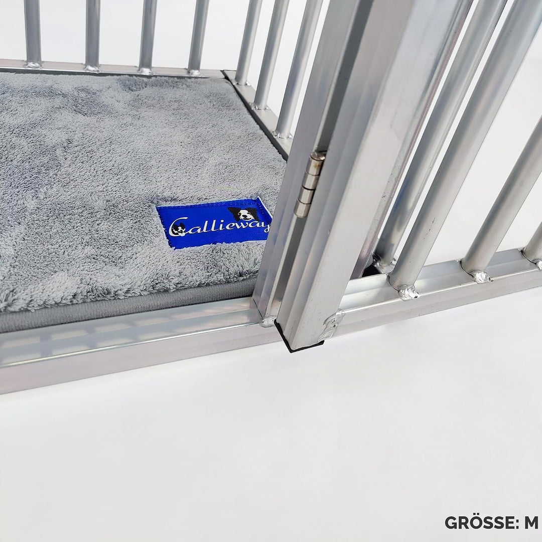 Callieway® ALU DOGBOX/Hundebox/ALU Hundkäfig für Büro und Daheim (nur vertikale Stäbe) (SMALL: 43(L)