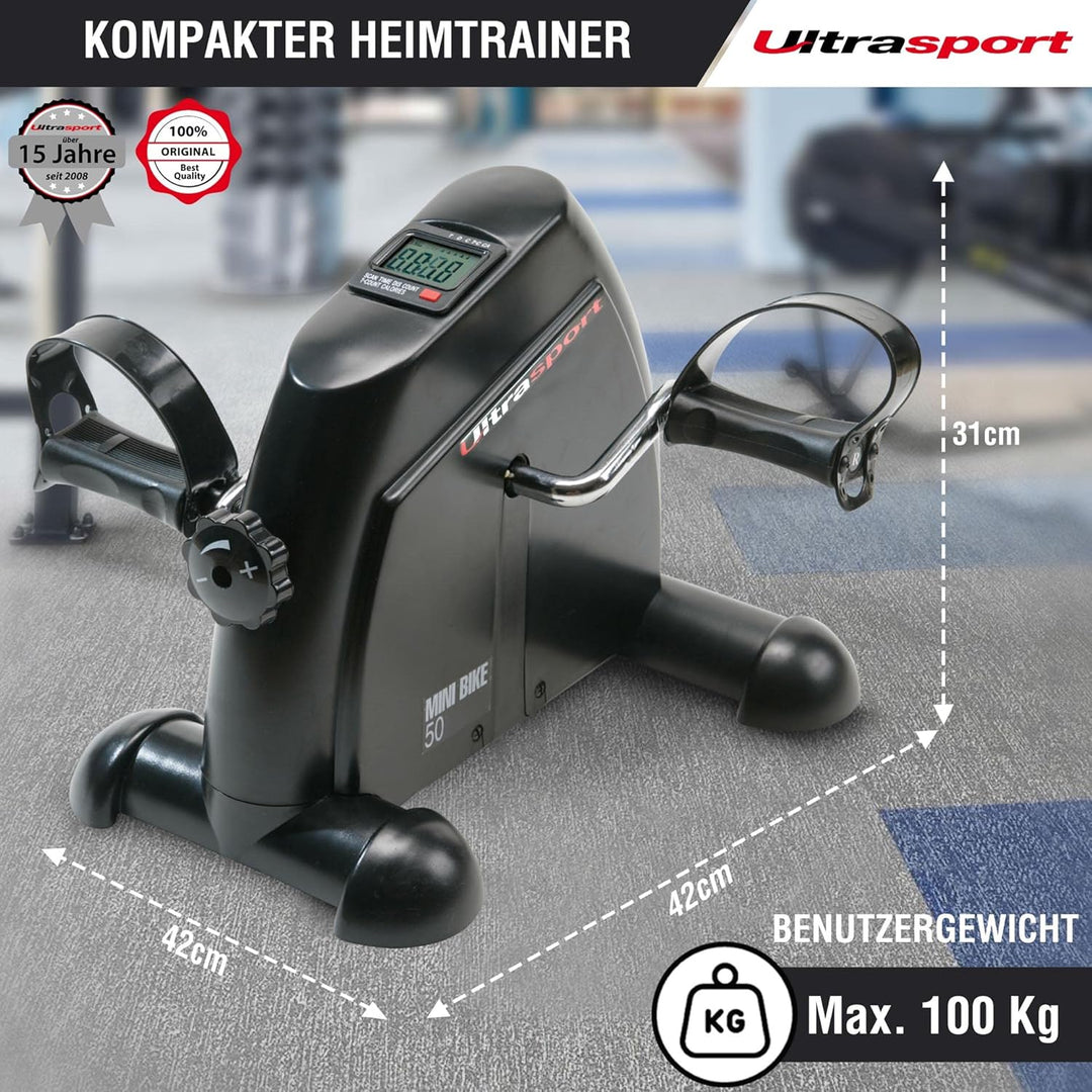 Ultrasport Mini Bike, kompakter Heimtrainer, Arm- und Beintrainer, Pedaltrainer, ideal für Senioren