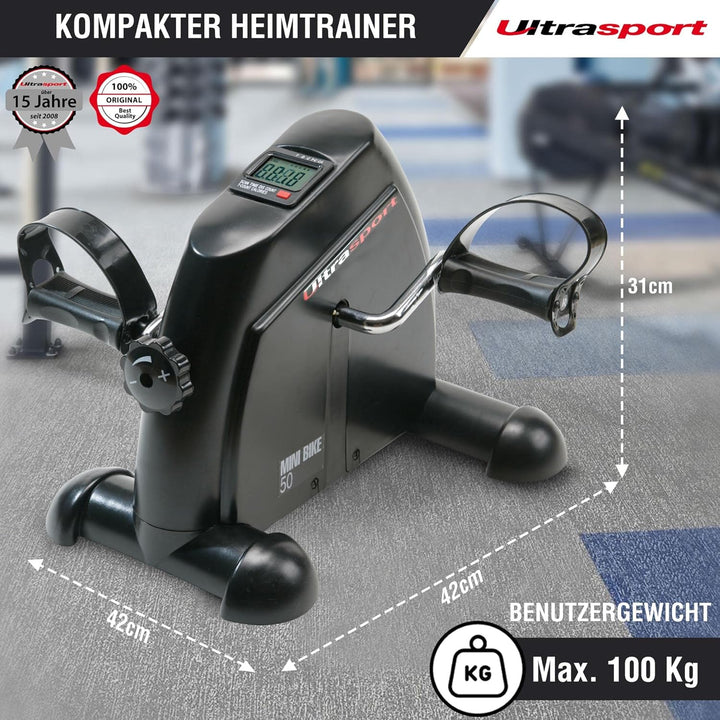 Ultrasport Mini Bike, kompakter Heimtrainer, Arm- und Beintrainer, Pedaltrainer, ideal für Senioren