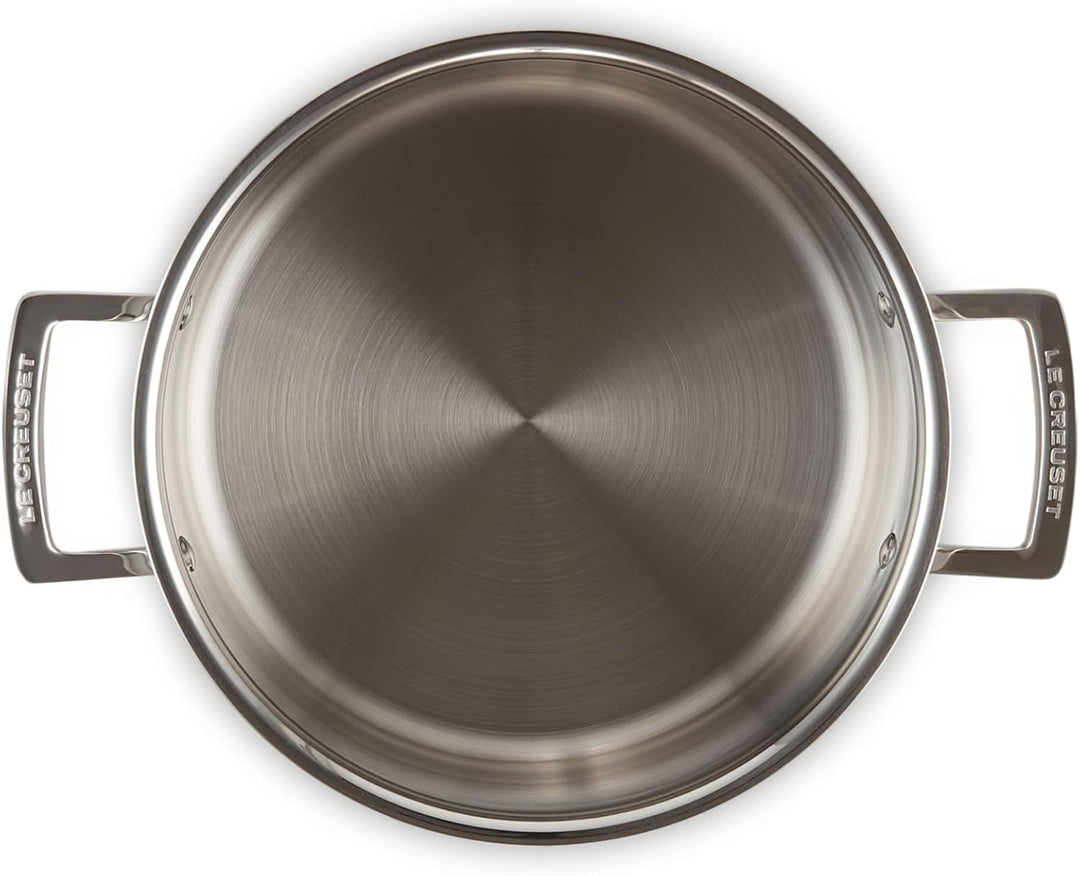 Le Creuset Fleischtopf aus 3-ply Edelstahl mit Deckel, Ø 24 cm, Für alle Herdarten inkl. Induktion g