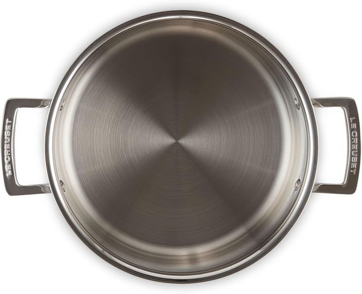 Le Creuset Fleischtopf aus 3-ply Edelstahl mit Deckel, Ø 24 cm, Für alle Herdarten inkl. Induktion g