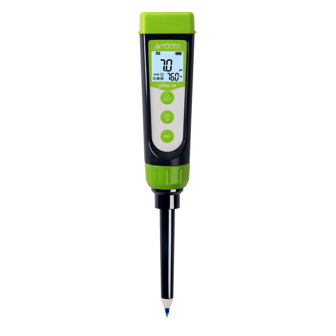 Apera GroStar GS2 pH-Taschenmessgerät-Set (Gen II) mit Einstechelektrode für direkte Bodenmessungen