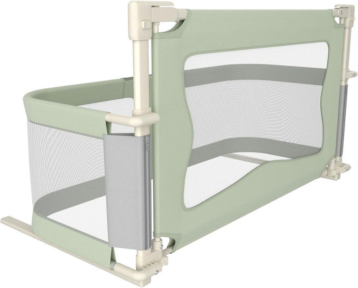 HUOLE Bettschutzgitter mit Verstellbarer Gurte,Rausfallschutz Bett 180° faltbar für Boxspringbett, B