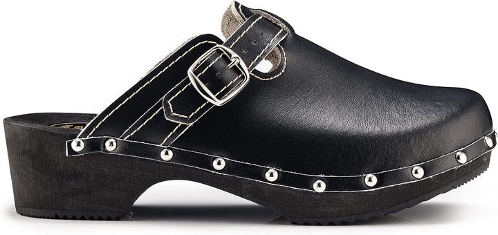 ESTRO Clogs Damen Holz Leder - Clogs Herren Holzschuhe Herren Holzclogs Damen mit rutschfest Sohle C