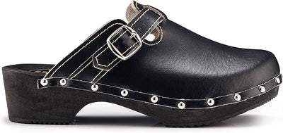 ESTRO Clogs Damen Holz Leder - Clogs Herren Damen Clogs Leder Holzschuhe Herren Holzclogs Damen mit