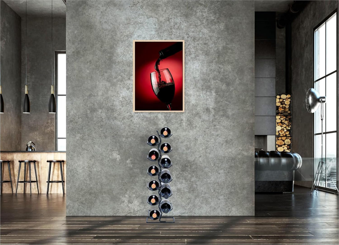 Weinregal für 12 Flaschen 22x16x70cm (LxBxH) - Weinschrank - Weinflaschenhalter - Weinlagerung - Sch
