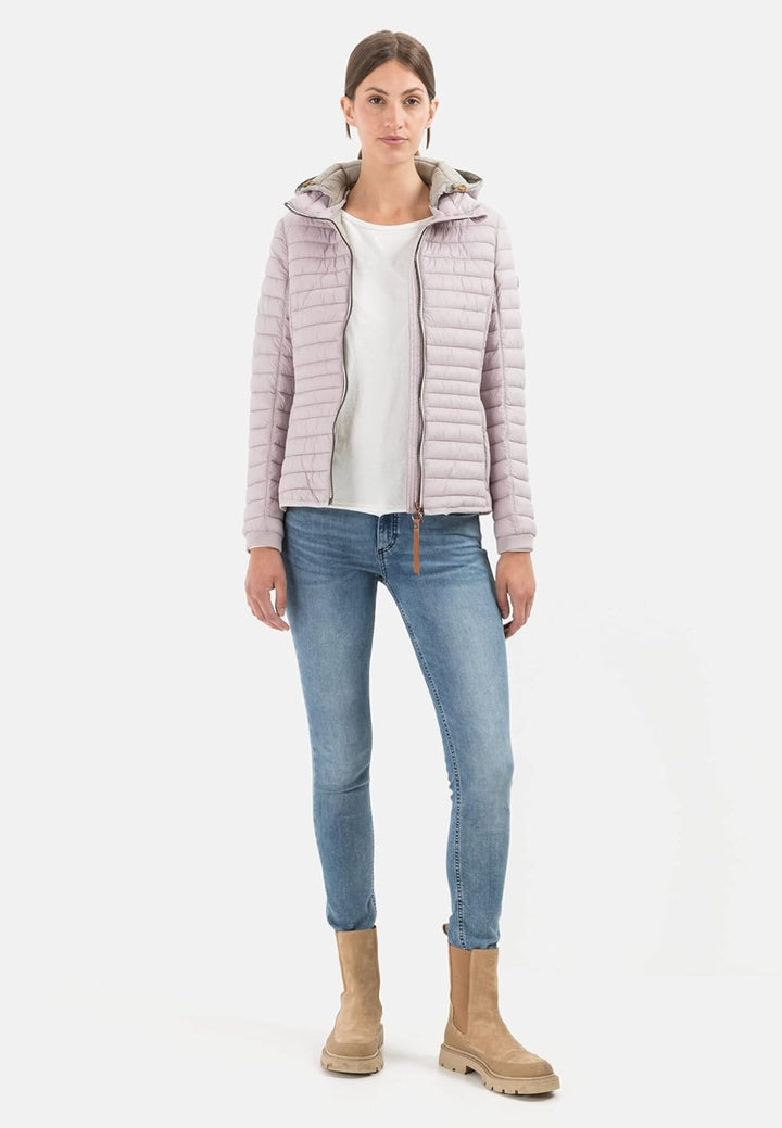 camel active Damen leichte Steppjacke mit Abnehmbarer Kapuze 44 Blouson Rosa, 44 Blouson Rosa