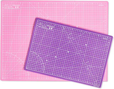 Elan Schneidematte A1 Rosa und Lila, 5-lagige Schneidematte Selbstheilend, Bastelunterlage Schnittfe