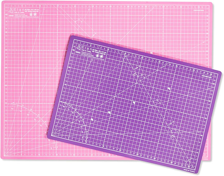 Elan Schneidematte A0 Rosa und Lila, 5-lagige Schneidematte Selbstheilend, Bastelunterlage Schnittfe
