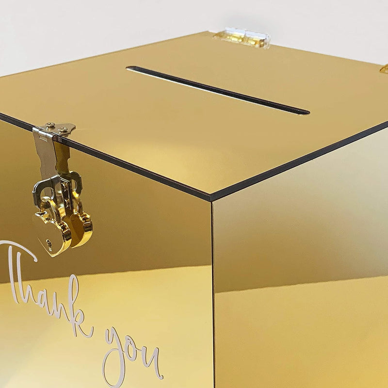 Acryl Geschenk Karten Box für Hochzeit | Wishing Well Wedding Card Box | Geldbox mit Herz Schloss |