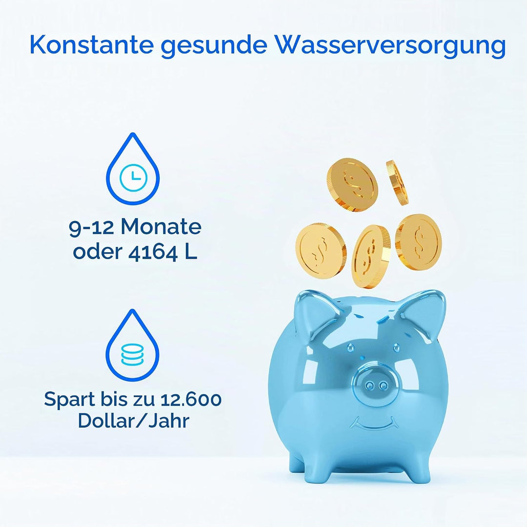 Waterdrop Remineralisation Inline-Wasserfilter, 1/4" Quick Connect Post Filter für Umkehrosmose-Filt