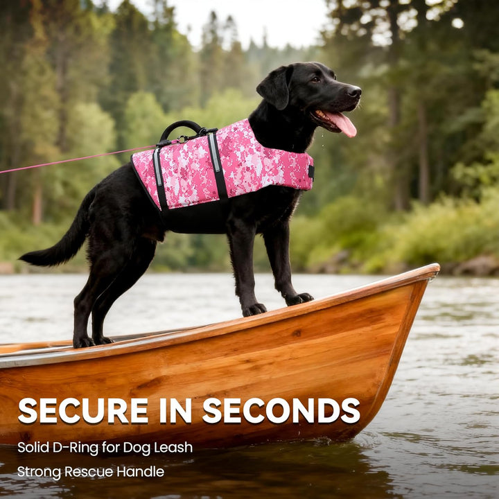 VIVAGLORY Rip Stop Schwimmweste Hund, Hundeschwimmweste, Schwimmhilfe & Auftrieb, Rettungsweste Hund