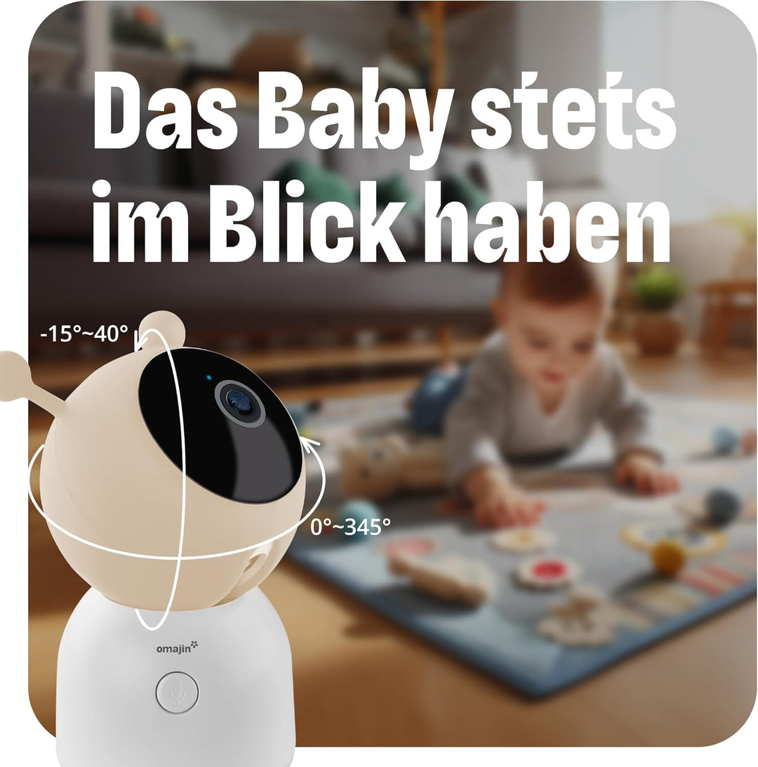 OMAJIN by Netatmo, Smarte Babyphone-Kamera, 2K HD, Nachtsicht, Info bei Weinen, bidirektionales Audi