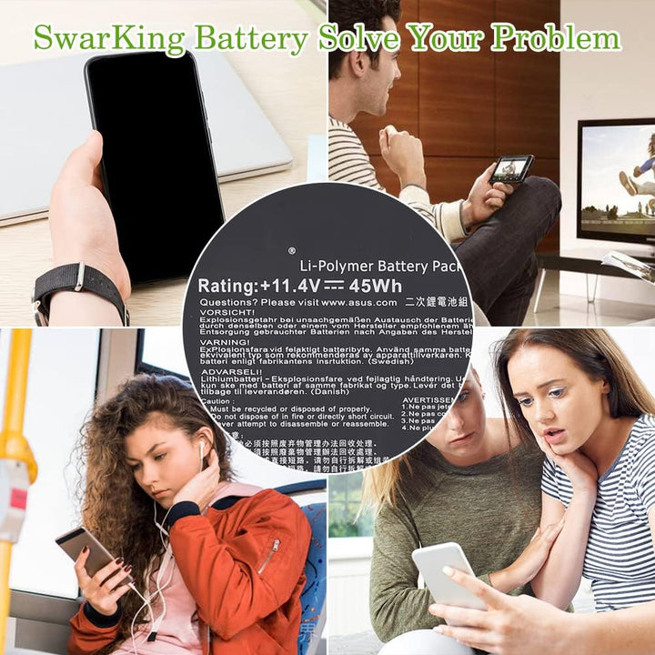 SwarKing Ersatz Akku Kompatibel mit C31N1411 Asus Zenbook UX305C UX305CA UX305F UX305FA