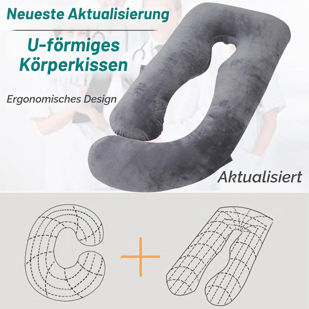 Schwangerschaftskissen, U-förmiges Ganzkörperkissen, Stillkissen, Stütz- und Schwangerschaftskissen