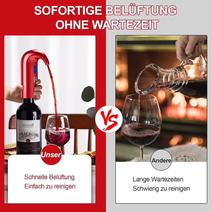Cosyall Elektrischer Wein Dekanter, Automatischer und Tragbarer Weinbelüfter, Dosierbarer Weinspende