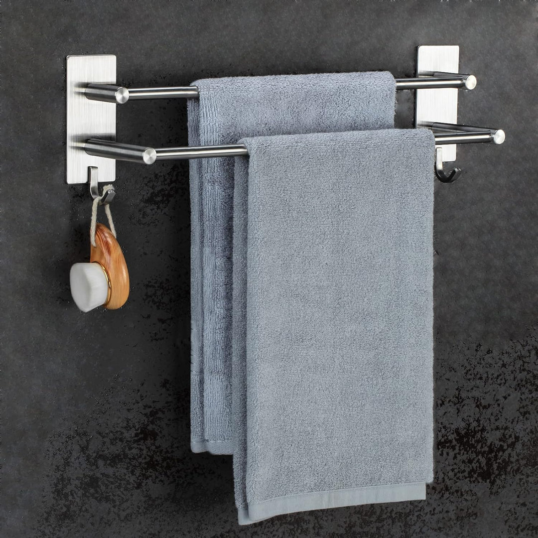 JS Handtuchhalter ohne Bohren Bad Handtuchstange Edelstahl Gebürstet Selbstklebend Badetuchhalter Do