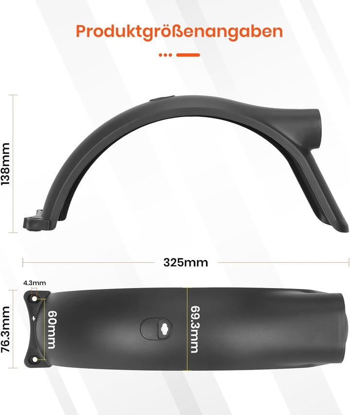 D8L Hinterer Kotflügel Electric Scooter Xiaomi Elite Hinterer Kotflügel Ersatz Kompatibel für Xiaomi