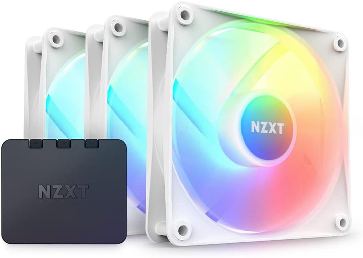 NZXT F120 RGB Core Dreierpackung – 3 × 120 mm nabenmontierte RGB-Lüfter mit RGB-Steuerung – 8 einzel