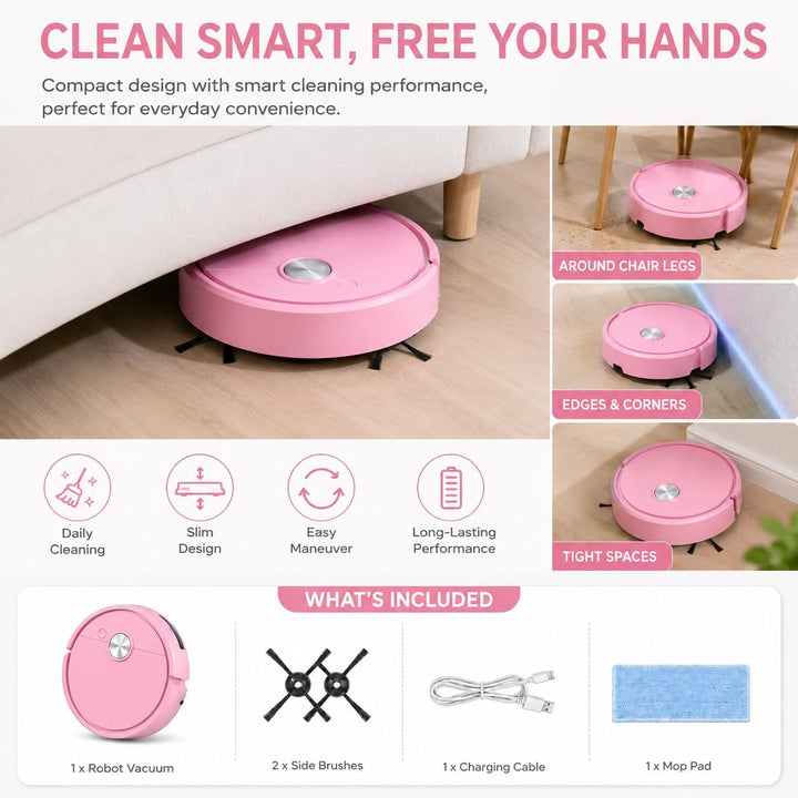 Mini Saugroboter, Mini staubsauger Roboter, Kleiner Saugroboter, Staubsaugerroboter für Auto, 3-in-1
