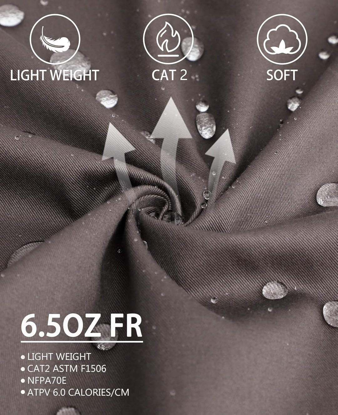 TICOMELA FR Shirts für Herren, schwer entflammbar, CAT2, leicht, 184 g, feuerhemmend, Herren-Schweis
