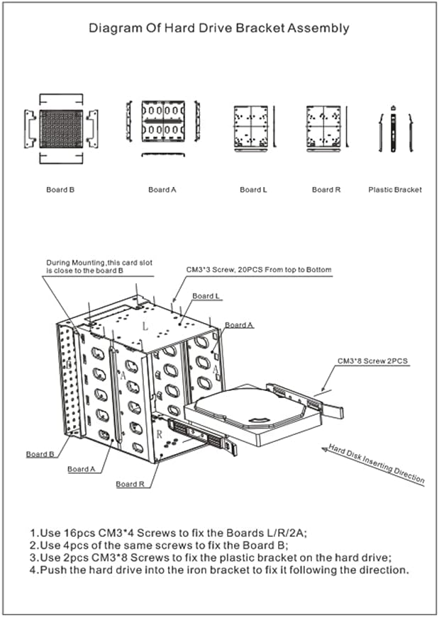 ALEOHALTER Festplattenkäfig, abnehmbare HDD-Fächer, 13,3 cm (5,25 Zoll) mit Lüfterraum, Edelstahlkäf