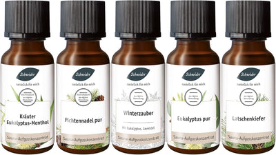 Saunabedarf Schneider - Aufgussset refresh your mind - 5 x 20 ml Inhalt - waldig-frischer Saunaaufgu