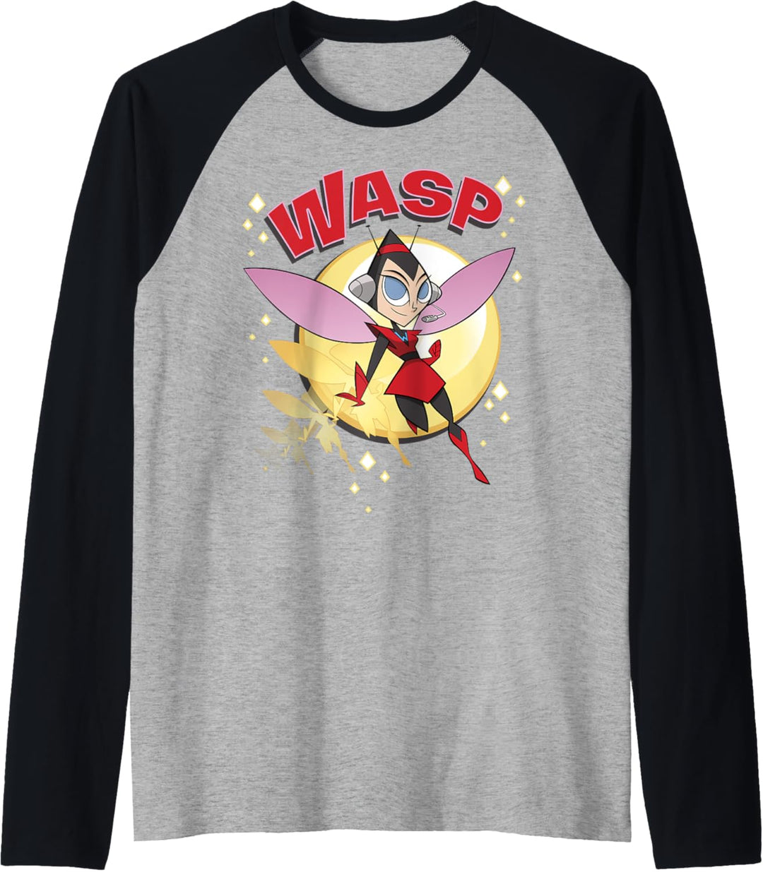Marvel Avengers Wasp Retro Cartoon Portrait Raglan