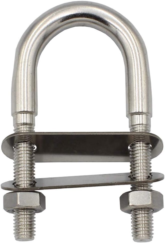 U-Bolzen mit 2 Platten und 2 Muttern DIN934 M12 X 85 mm - (2 Stück) - Edelstahl A4 - Bügelbolzen, Ge