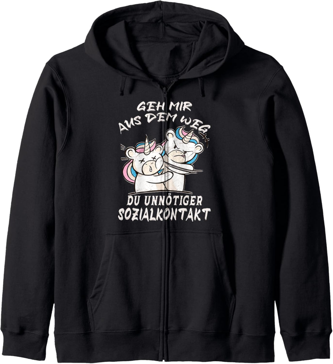 Geh Mir Aus Dem Weg Du Unnötiger Sozialkontakt Einhorn Anime Kapuzenjacke