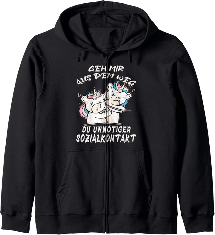 Geh Mir Aus Dem Weg Du Unnötiger Sozialkontakt Einhorn Anime Kapuzenjacke