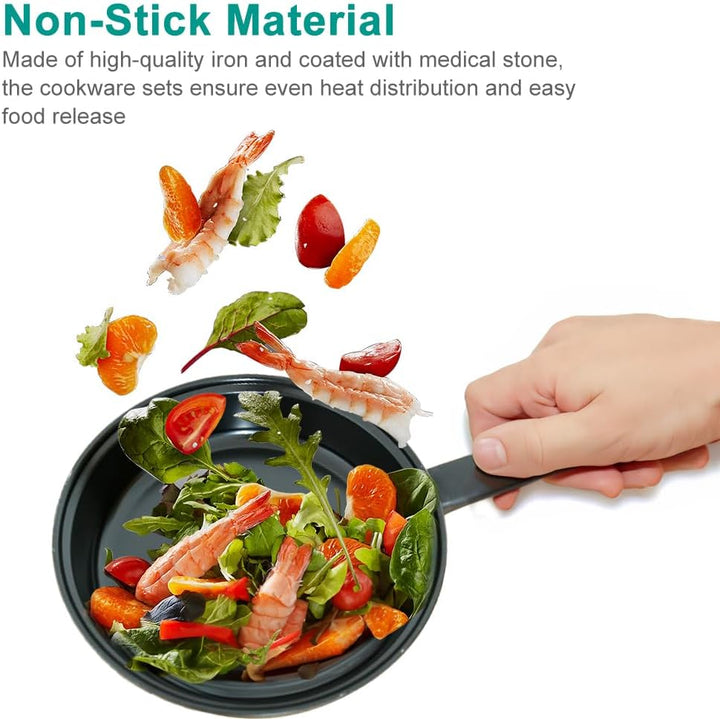 13-Piece Cookware Set, Antihaftbeschichtetes Töpfe- und Pfannenset, Küchenutensilien-Set, Küchenkoch