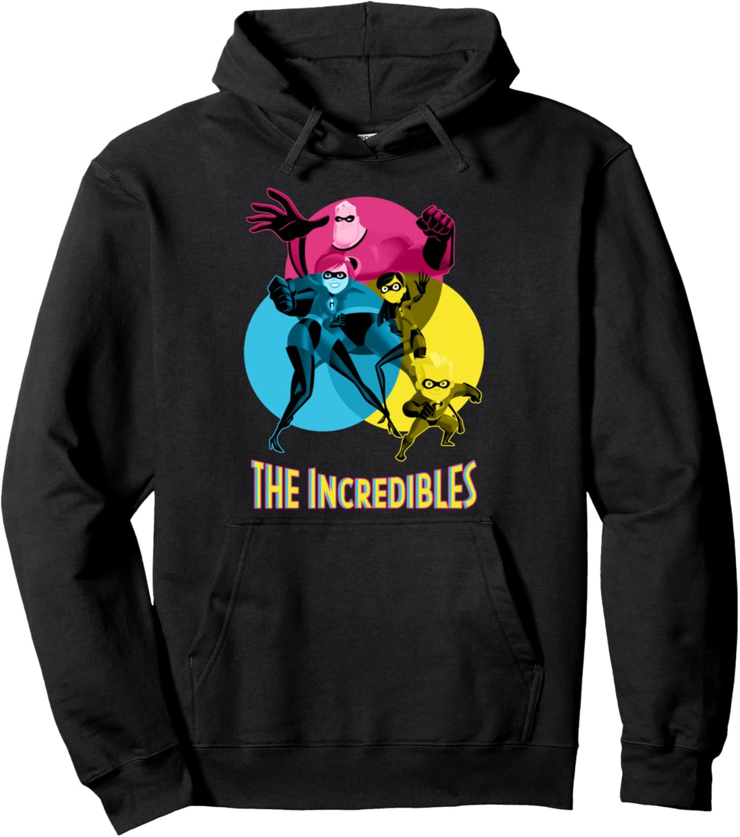 Disney Pixar Incredibles Primary Color Family Group Shot Pullover Hoodie