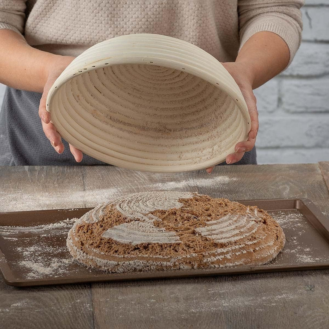 Zenker Gärkorb rund Ø27 cm – Gärkörbchen aus natürlichem Rattan für selbstgemachtes Brot – Versorgt