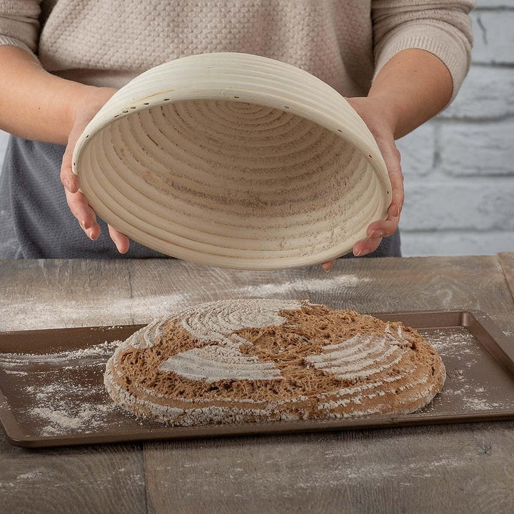 Zenker Gärkorb rund Ø27 cm – Gärkörbchen aus natürlichem Rattan für selbstgemachtes Brot – Versorgt