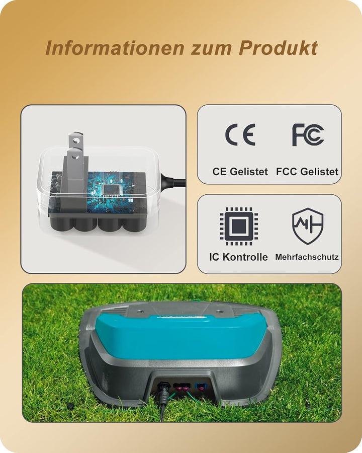 21.6V 1A DC Ladegerät kompatibel mit Husqvarna Automower Robotic Rasenmäher Gardena R38Li,R40Li,R45L