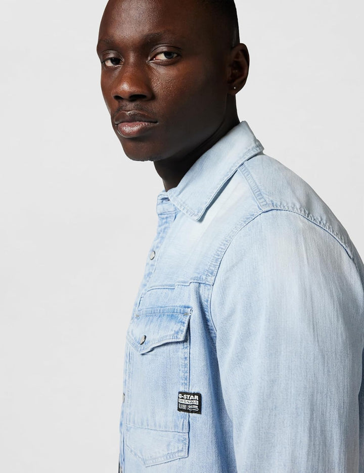 G-STAR Herren Slim Denim Hemd Shirts XS Blau (Sun Faded Blue Mist D23616-d252-g342), XS Blau (Sun Fa