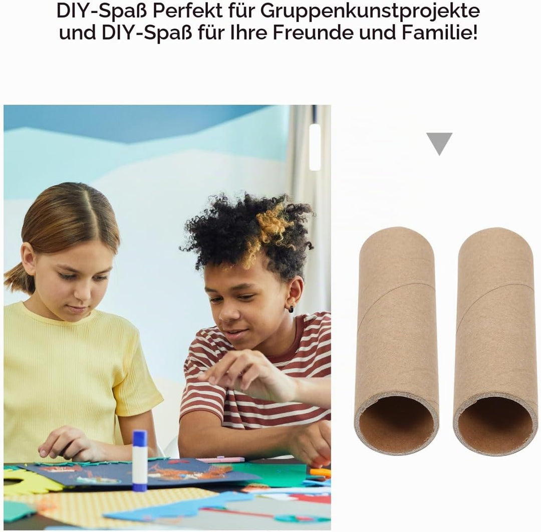 Gatuida 15 Stück Pappröhren zum Basteln, Runde Papprollen, Pappröhren zum Basteln für Kinder, Kita,
