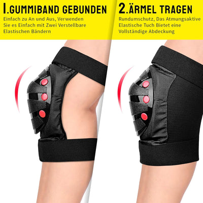 CHEPULA Schoner Inliner Kinder Erwachsene, 6 in 1 Protektoren Set, Verstellbare Knieschoner Ellenbog