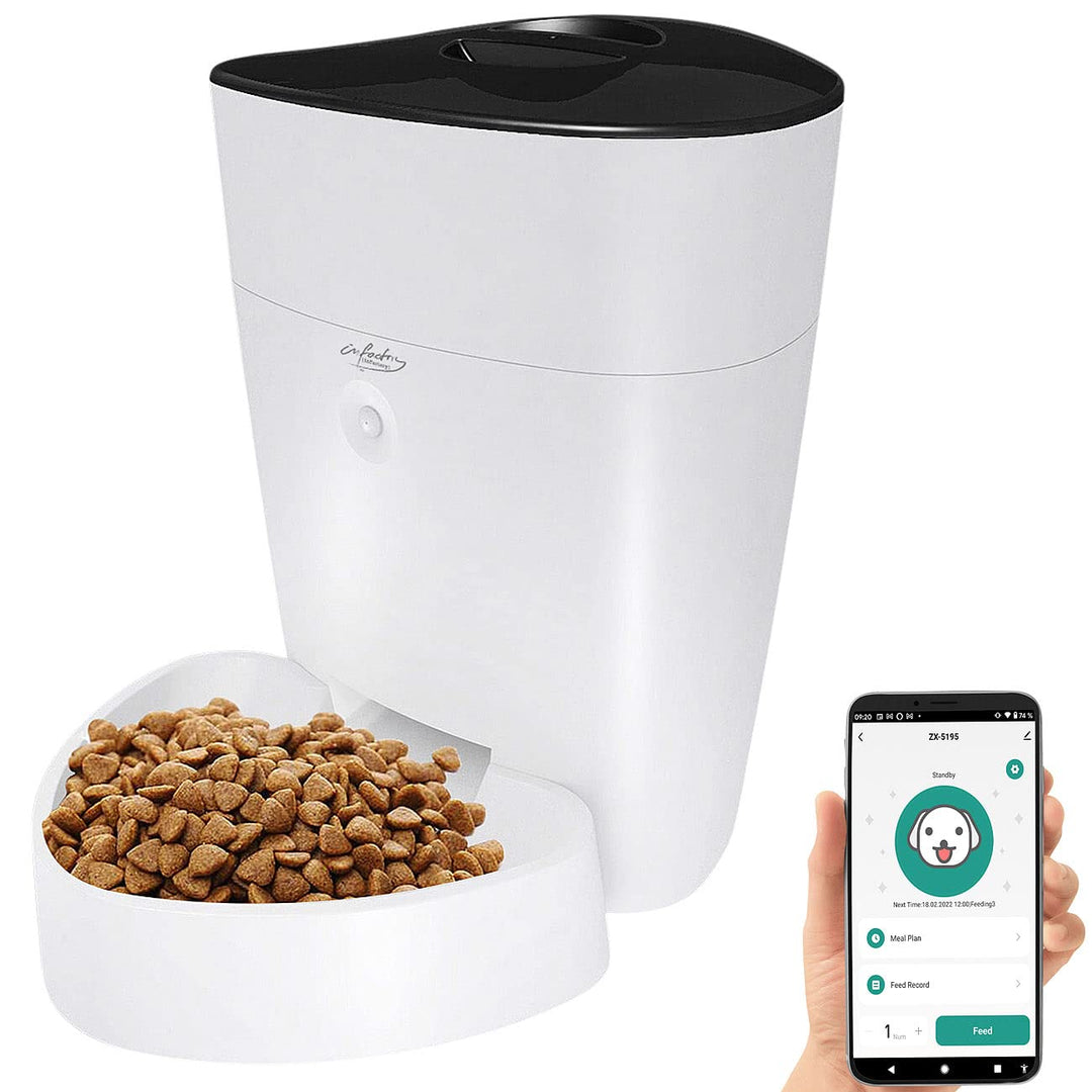 infactory Futterautomat: Smarter Futterspender für Hunde & Katzen mit WLAN und App, 4 l (Automatisch