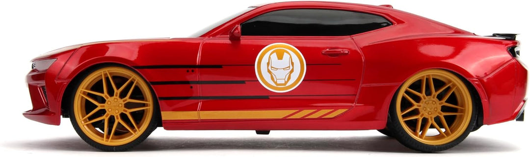 Jada Toys 253226000 Marvel RC, Iron Man 2016 Chevy, Chevrolet Camaro SS, Ferngesteuertes Auto, Turbo