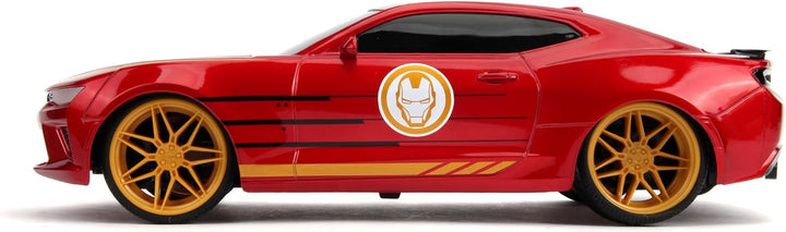 Jada Toys 253226000 Marvel RC, Iron Man 2016 Chevy, Chevrolet Camaro SS, Ferngesteuertes Auto, Turbo