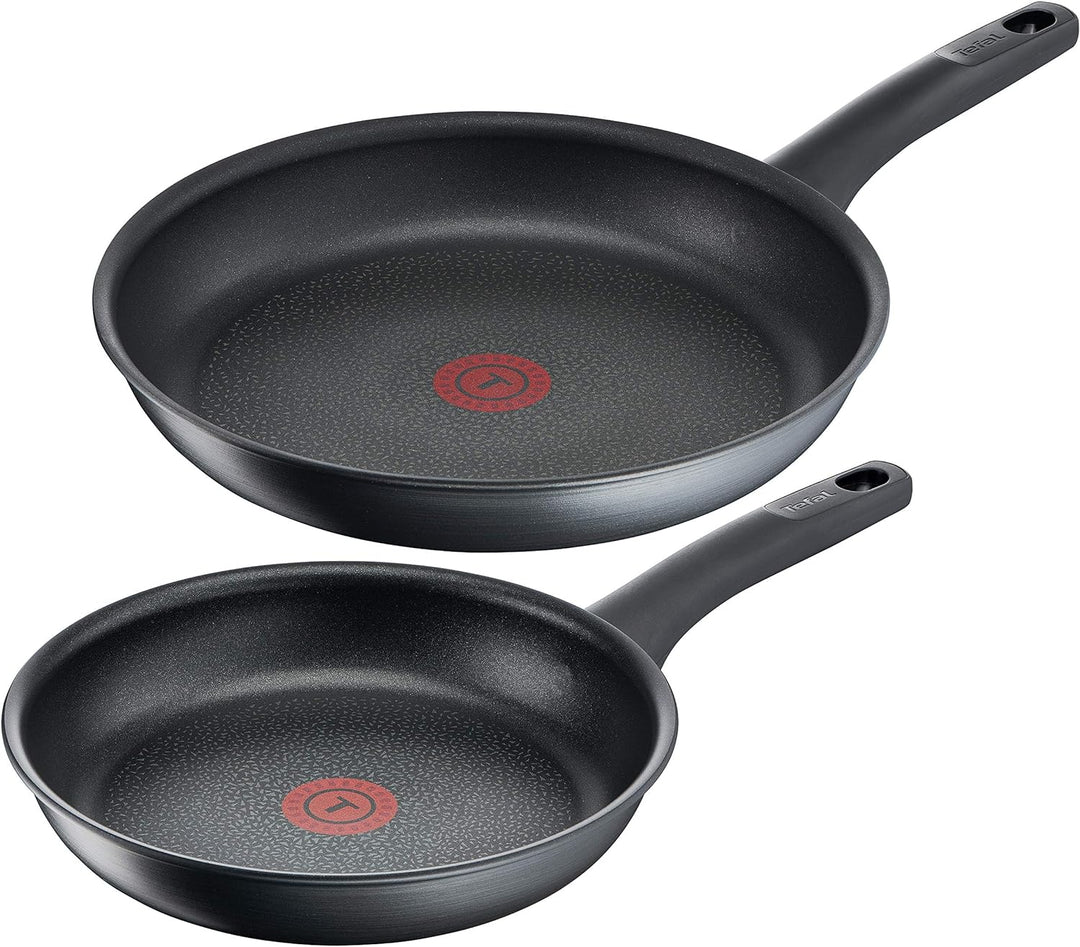 Tefal G12490 Titanium Fusion Pfannen-Set 24 cm und 28 cm (Titanium Excellence Antihaft-Versiegelung,