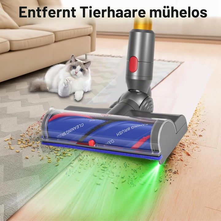 Bürste Kompatibel mit Dyson V7 V8 V10 V11 V15 Staubsauger, Ersatzteile Bürstenkopf mit LED-Leuchten,