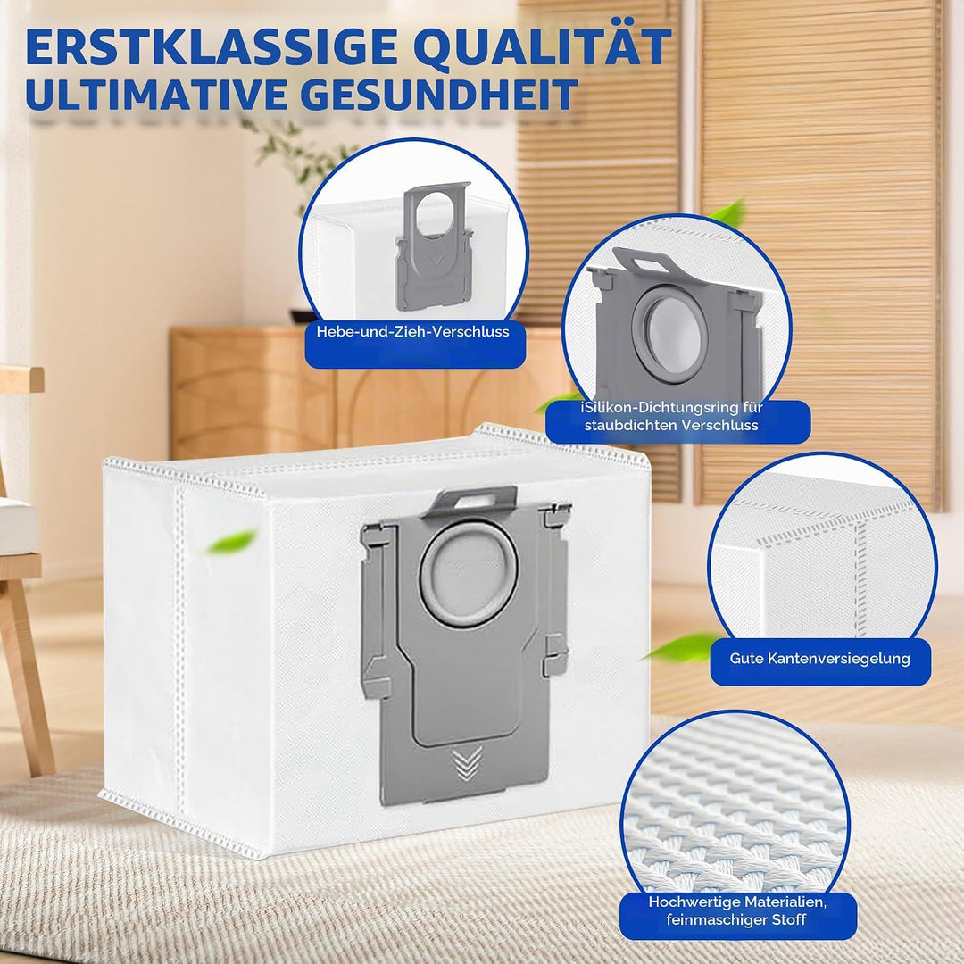 Nuangoo 16 Stück Staubsaugerbeutel, kompatibel für Roborock S7 Max Ultra/S8/Qrevo CurvX/Q7/Q10/Q5 Pr